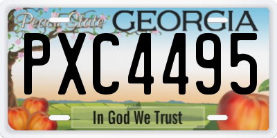GA license plate PXC4495