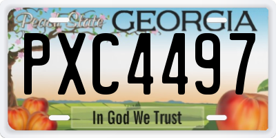 GA license plate PXC4497