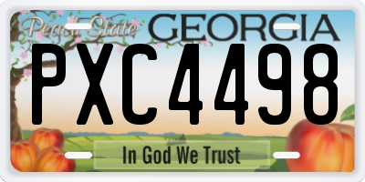 GA license plate PXC4498