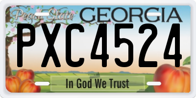 GA license plate PXC4524