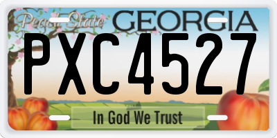 GA license plate PXC4527