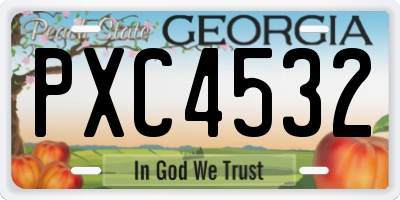 GA license plate PXC4532