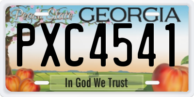 GA license plate PXC4541