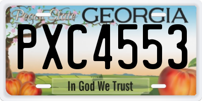 GA license plate PXC4553