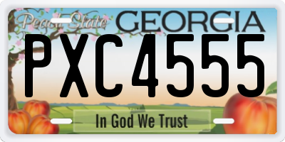 GA license plate PXC4555
