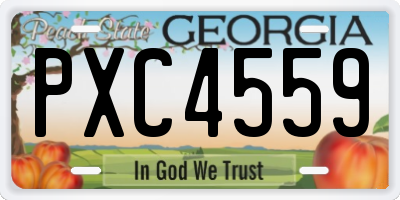 GA license plate PXC4559