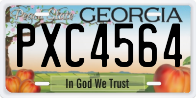 GA license plate PXC4564