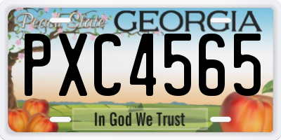 GA license plate PXC4565