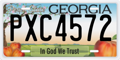 GA license plate PXC4572