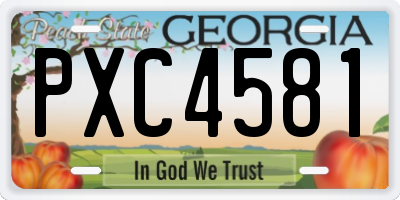 GA license plate PXC4581