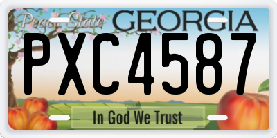 GA license plate PXC4587