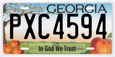 GA license plate PXC4594