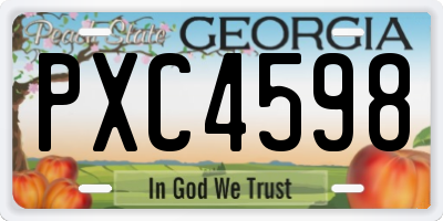 GA license plate PXC4598