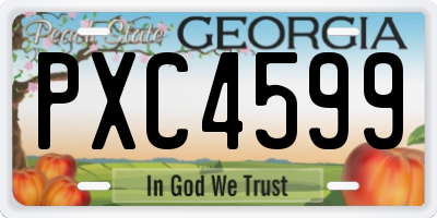GA license plate PXC4599