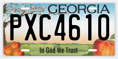 GA license plate PXC4610