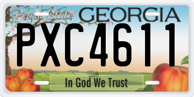GA license plate PXC4611