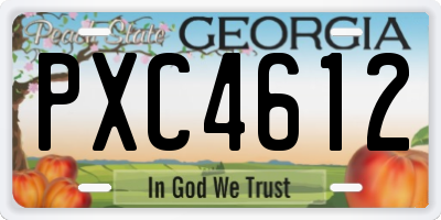 GA license plate PXC4612