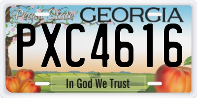 GA license plate PXC4616