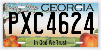 GA license plate PXC4624