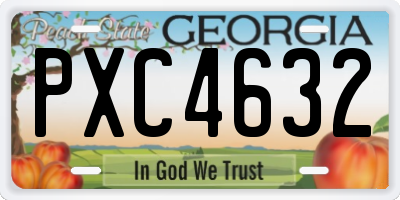GA license plate PXC4632