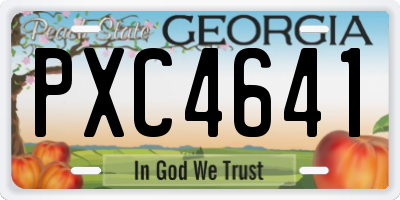 GA license plate PXC4641