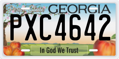 GA license plate PXC4642