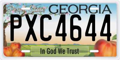 GA license plate PXC4644