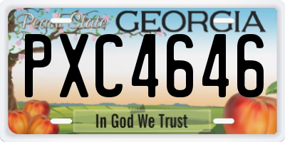 GA license plate PXC4646