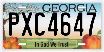 GA license plate PXC4647