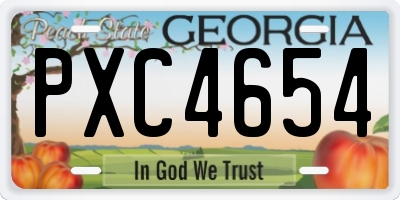 GA license plate PXC4654