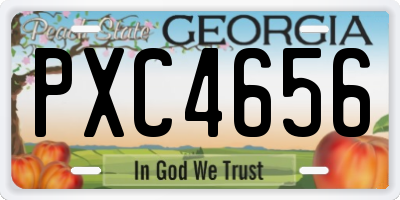 GA license plate PXC4656