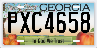 GA license plate PXC4658