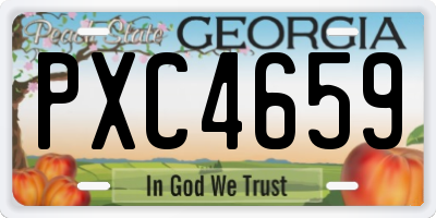 GA license plate PXC4659