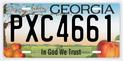 GA license plate PXC4661