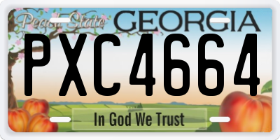 GA license plate PXC4664