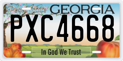 GA license plate PXC4668