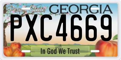 GA license plate PXC4669