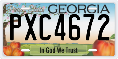 GA license plate PXC4672