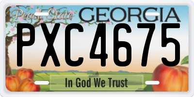 GA license plate PXC4675