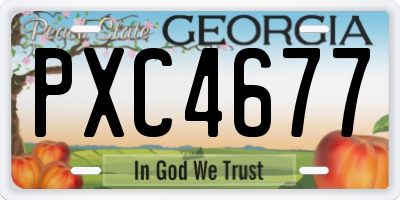 GA license plate PXC4677