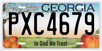 GA license plate PXC4679
