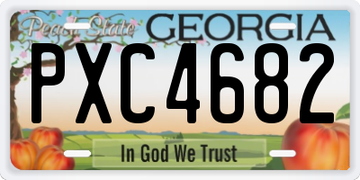GA license plate PXC4682