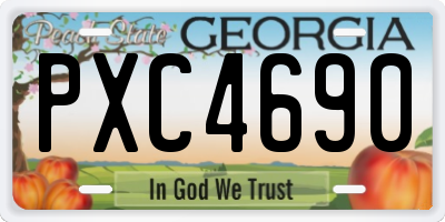 GA license plate PXC4690