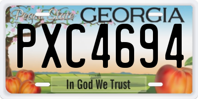 GA license plate PXC4694