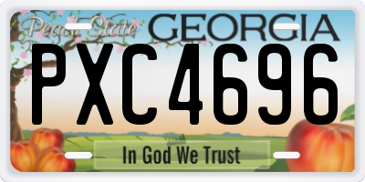 GA license plate PXC4696