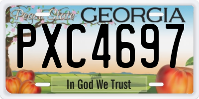 GA license plate PXC4697