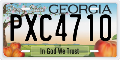 GA license plate PXC4710
