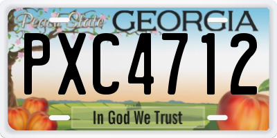GA license plate PXC4712