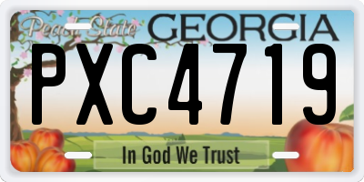 GA license plate PXC4719