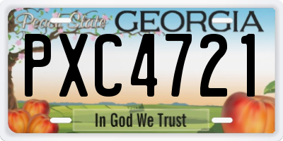 GA license plate PXC4721